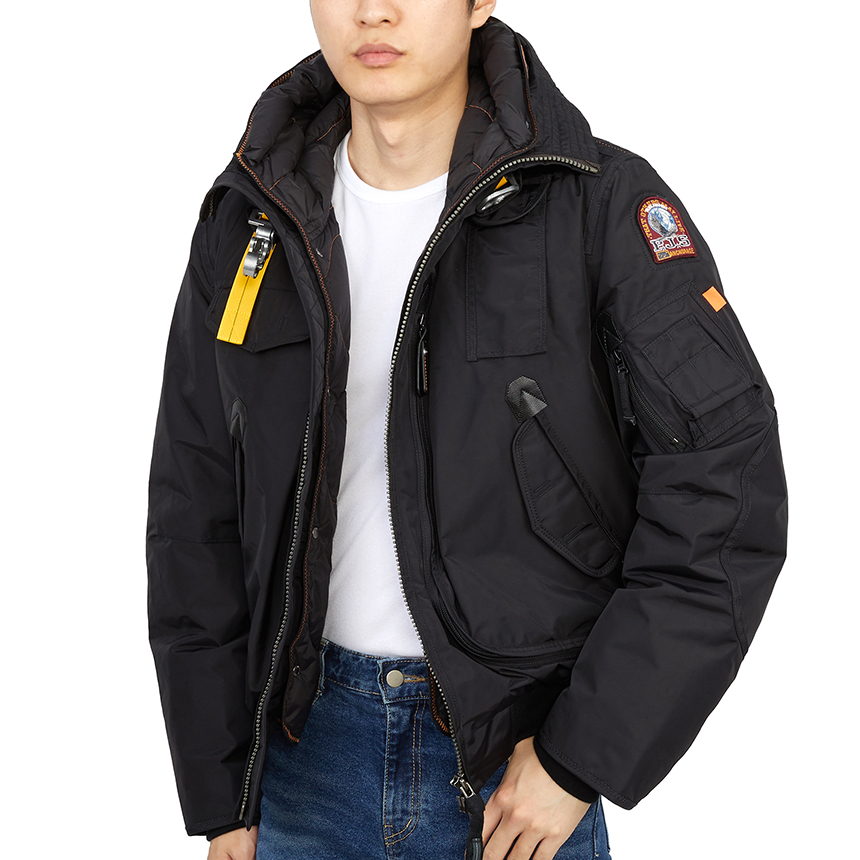 파라점퍼스(PARAJUMPERS) 고비 마스터피스 남자 숏 패딩 점퍼 PMJCKMA01 BLACK