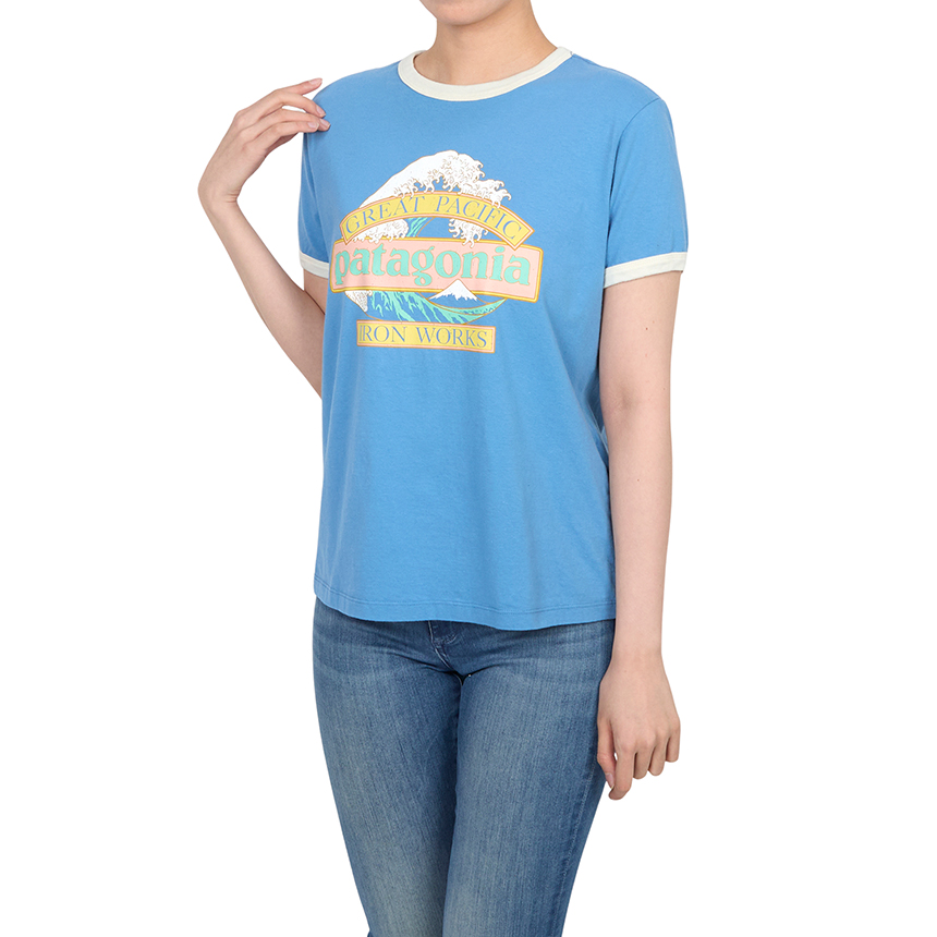파타고니아(PATAGONIA) 그레이트 웨이브즈 링어 여성 반팔 티셔츠 37864 SHRB