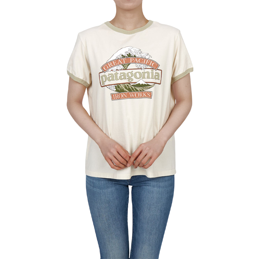 파타고니아(PATAGONIA) 그레이트 웨이브즈 링어 여성 반팔 티셔츠 37864 UDNL