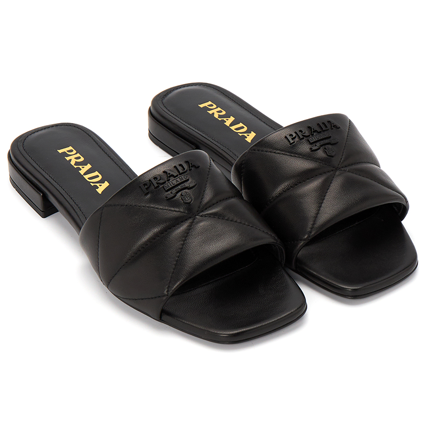 프라다(PRADA) 로고 퀼팅 여자 슬리퍼 샌들 1XX583 038 F0002 B010