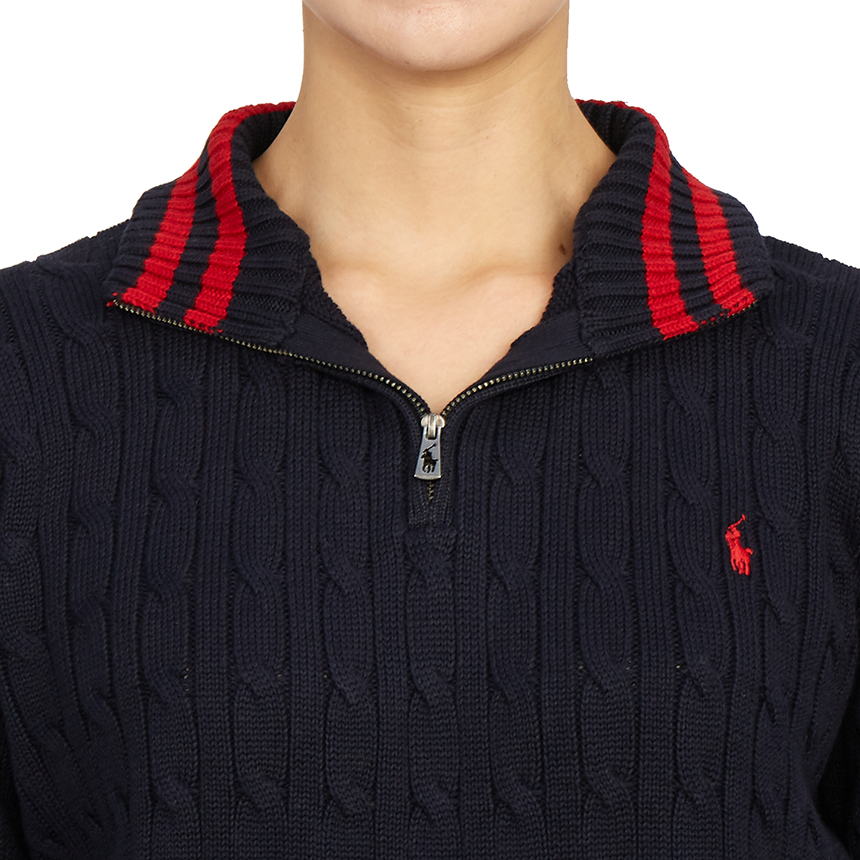 폴로랄프로렌키즈(RALPH LAUREN KIDS) 스크래치 반집업 니트 323868894005 NAVY (성인착용가능) SB_323868894005 NAVY_070