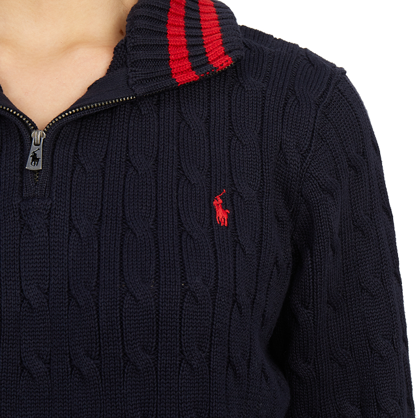 폴로랄프로렌키즈(RALPH LAUREN KIDS) 스크래치 반집업 니트 323868894005 NAVY (성인착용가능) SB_323868894005 NAVY_070