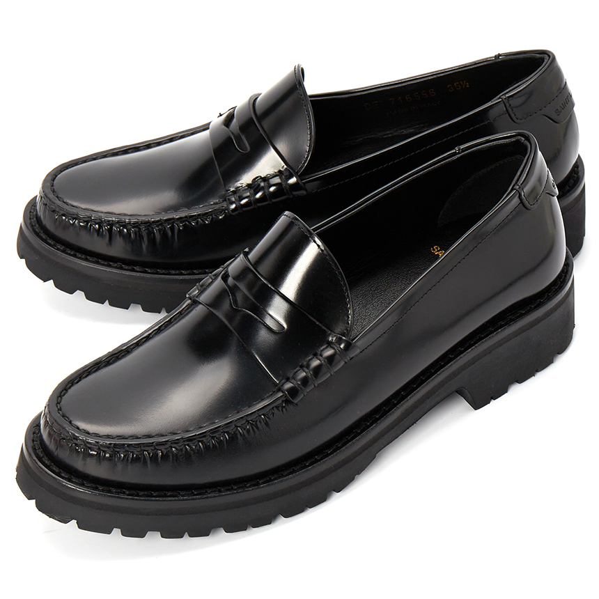 생로랑(SAINT LAURENT PARIS) 스크래치 모노그램 페니 여성 로퍼 716556 AO9VV 1000 SB_716556 AO9VV 1000_037