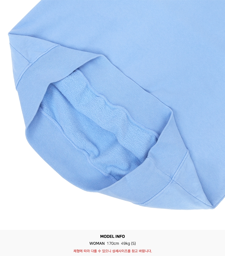 스포티앤리치(SPORTYRICH) 드링크 모어 워터 공용 기모 긴팔 맨투맨 티셔츠 CR472PW PERIWINKLE