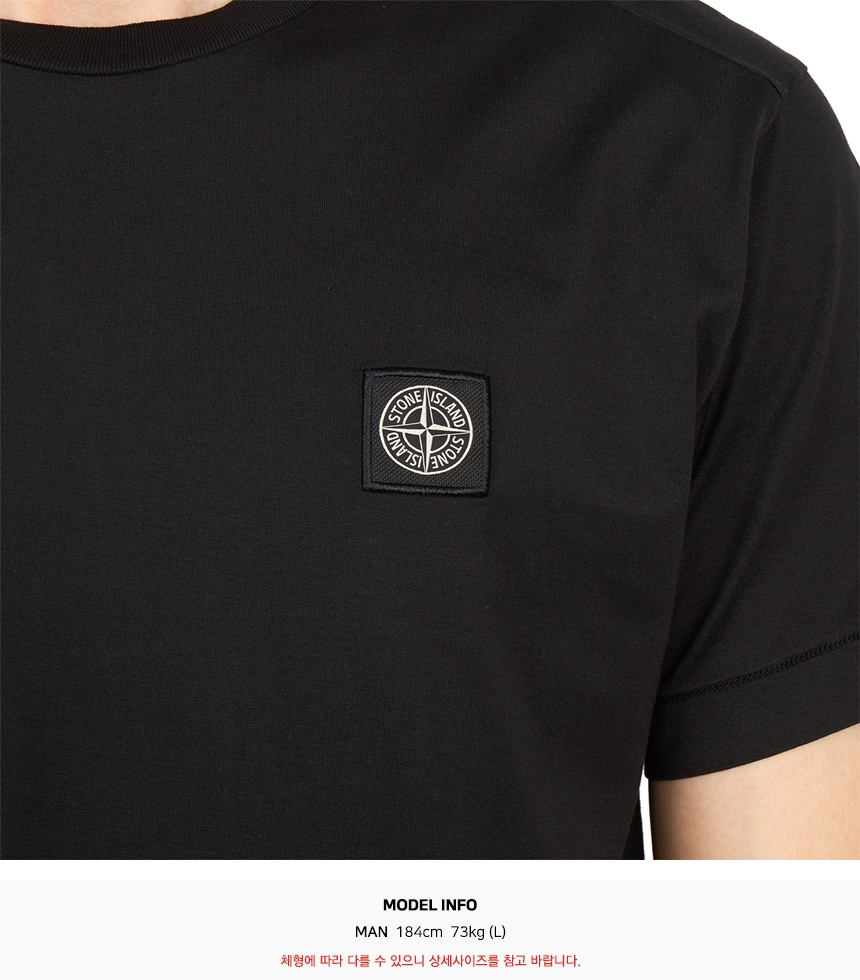 스톤아일랜드(STONE ISLAND) 로고 패치 남자 반팔티셔츠 101524113 A0029