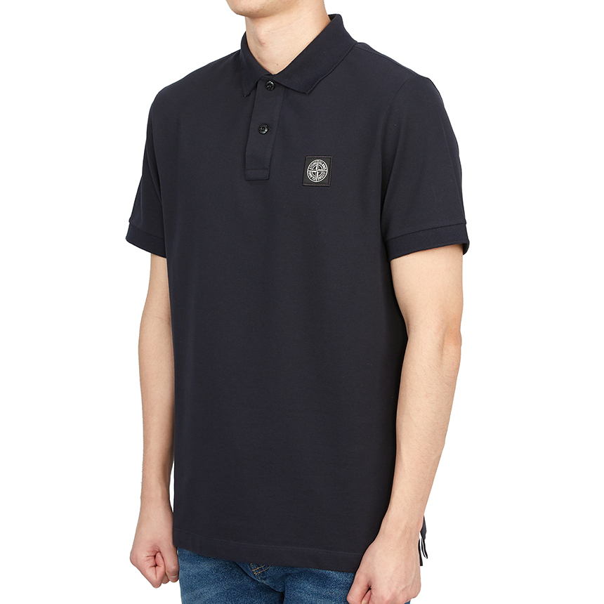 스톤아일랜드(STONE ISLAND) 로고 남자 카라 반팔티셔츠 10152SC17 A0020