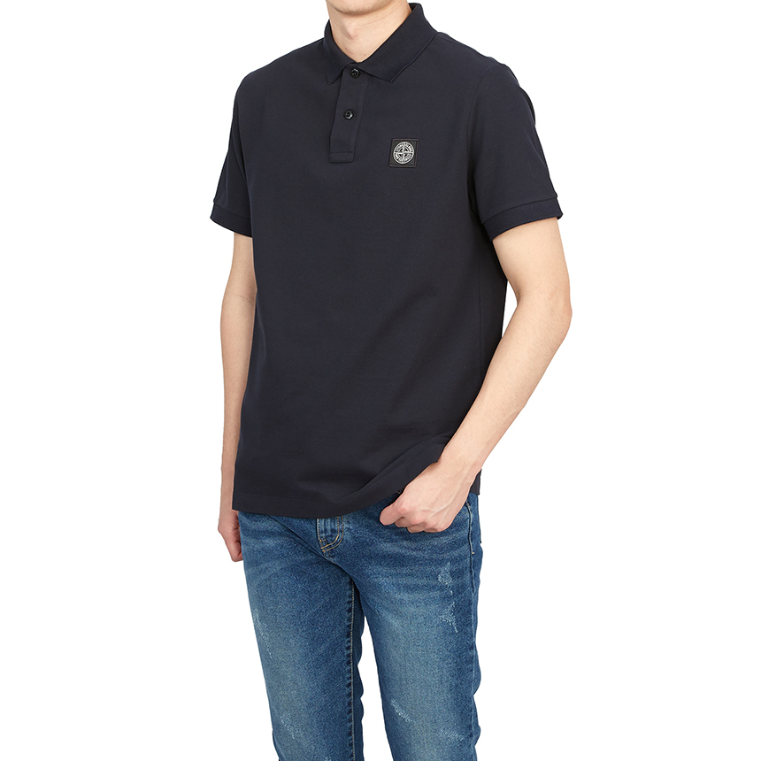 스톤아일랜드(STONE ISLAND) 로고 남자 카라 반팔티셔츠 10152SC17 A0020
