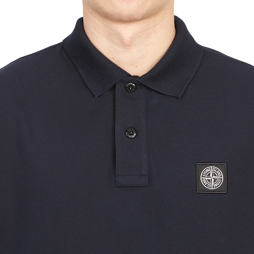스톤아일랜드(STONE ISLAND) 로고 남자 카라 반팔티셔츠 10152SC17 A0020