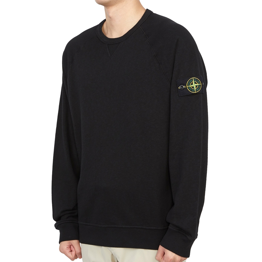 스톤아일랜드(STONE ISLAND) 올드 트리트먼트 와펜 남자 크루넥 긴팔 맨투맨 티셔츠 781566360 V0029