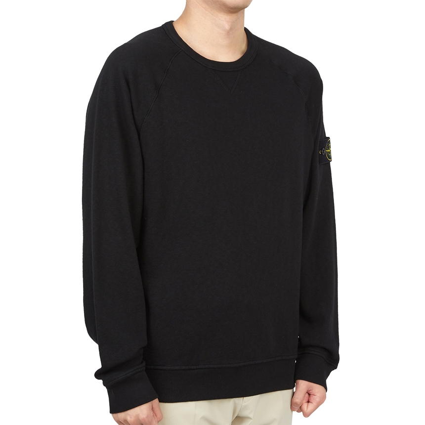 스톤아일랜드(STONE ISLAND) 올드 트리트먼트 와펜 남자 크루넥 긴팔 맨투맨 티셔츠 781566360 V0029