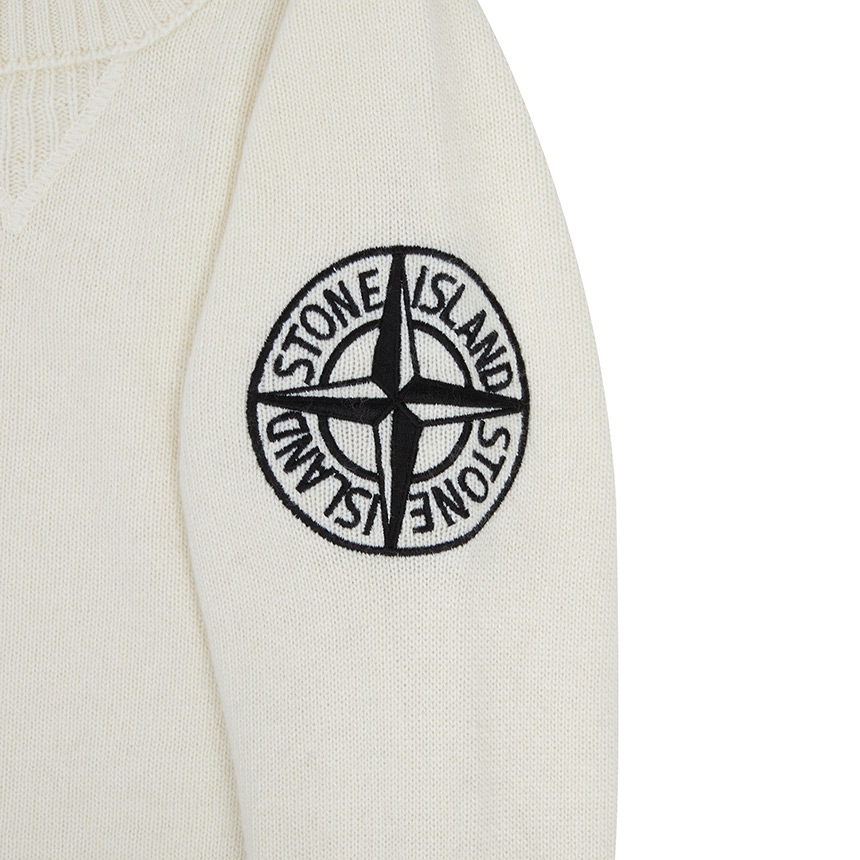 스톤아일랜드키즈(STONE ISLAND KIDS) 로고 키즈 울 니트 (성인착용가능) 7716507A1 V0099 14A16A