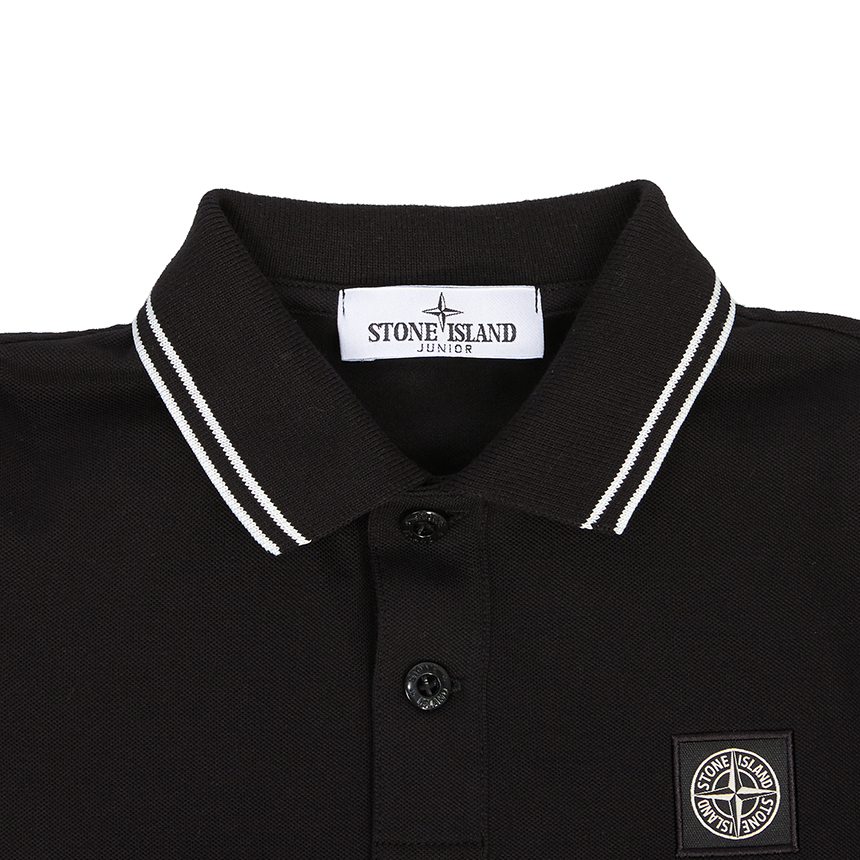 스톤아일랜드키즈(STONE ISLAND KIDS) 로고 패치 키즈 카라 반팔티셔츠 (성인착용가능) 781621348 V0029 10A12A