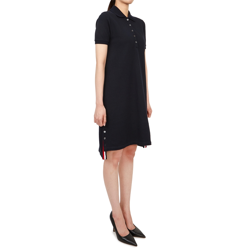 톰브라운(THOM BROWNE) 클래식 삼선 여자 폴로 원피스 FJD027A 00050 415