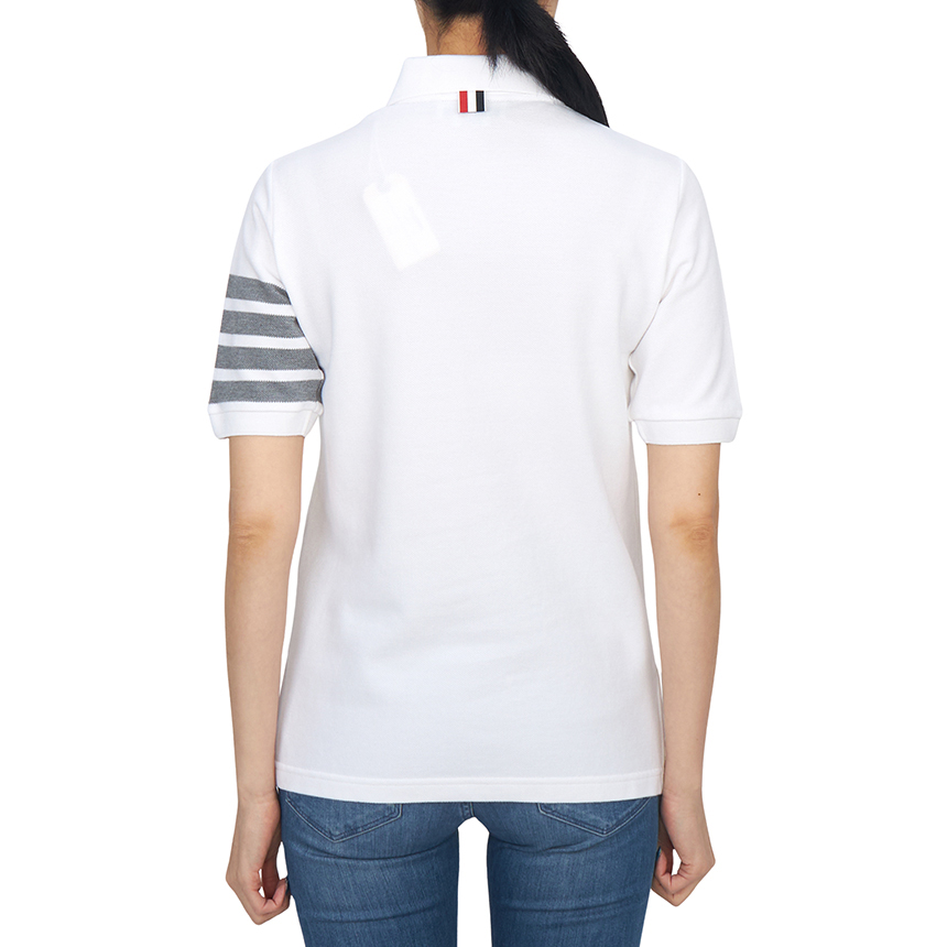 톰브라운(THOM BROWNE) 여성 카라 반팔티셔츠 FJP052G 07976 100