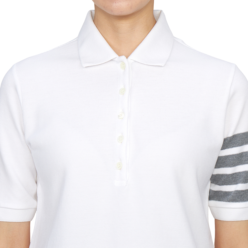 톰브라운(THOM BROWNE) 여성 카라 반팔티셔츠 FJP052G 07976 100