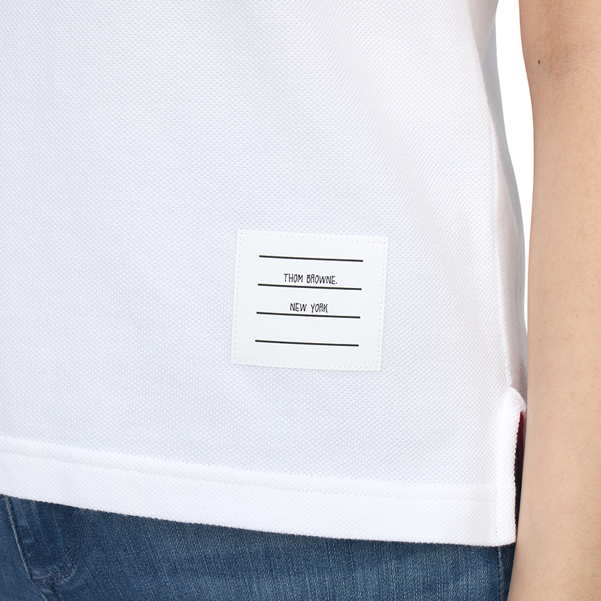 톰브라운(THOM BROWNE) 여성 카라 반팔티셔츠 FJP052G 07976 100