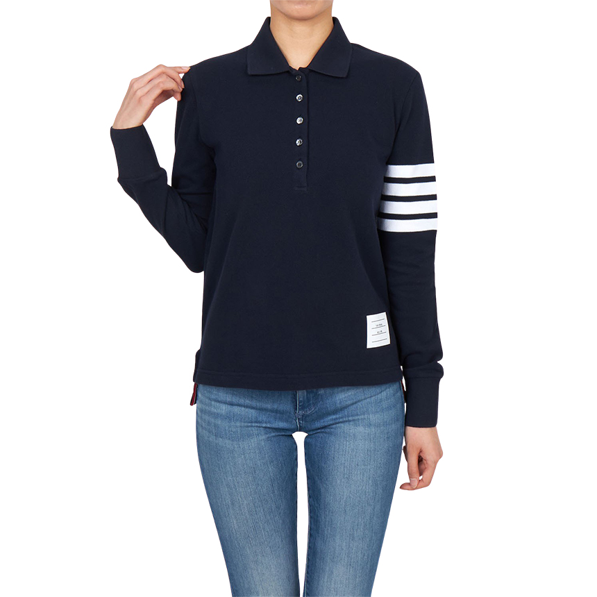 톰브라운(THOM BROWNE) 여성 카라 긴팔티셔츠 FJP053G 07976 415