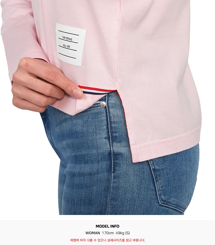 톰브라운(THOM BROWNE) 스크래치 여성 긴팔티셔츠 FJS103G 07862 680 SB_FJS103G 07862 680_033