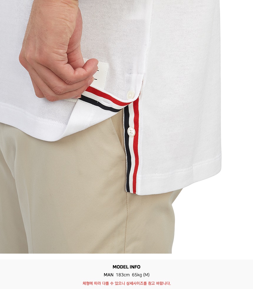 톰브라운(THOM BROWNE) 남성 반팔티셔츠 MJS247A J0129 100
