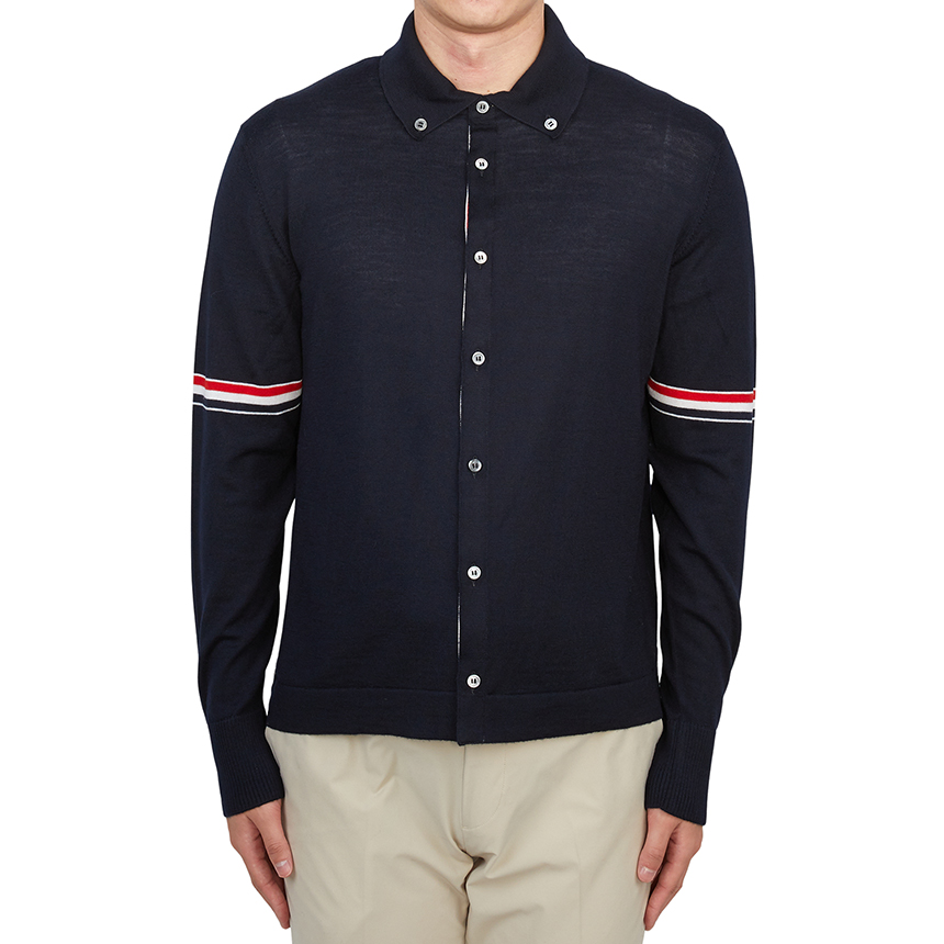 톰브라운(THOM BROWNE) 남성 카라 가디건 MKL005A Y1002 415
