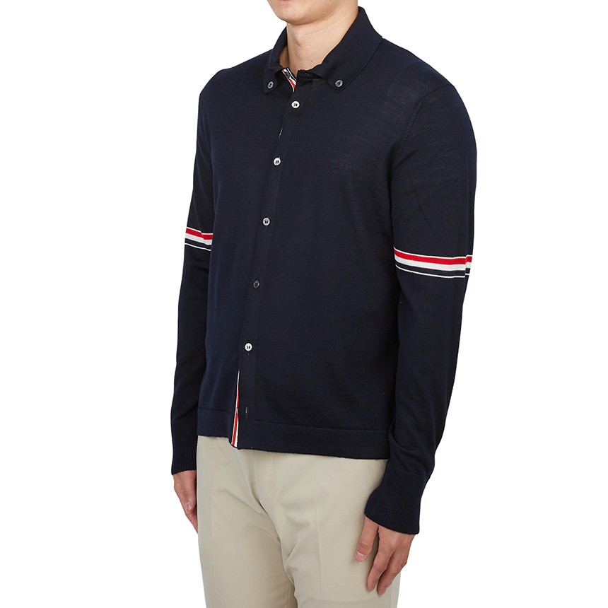 톰브라운(THOM BROWNE) 남성 카라 가디건 MKL005A Y1002 415