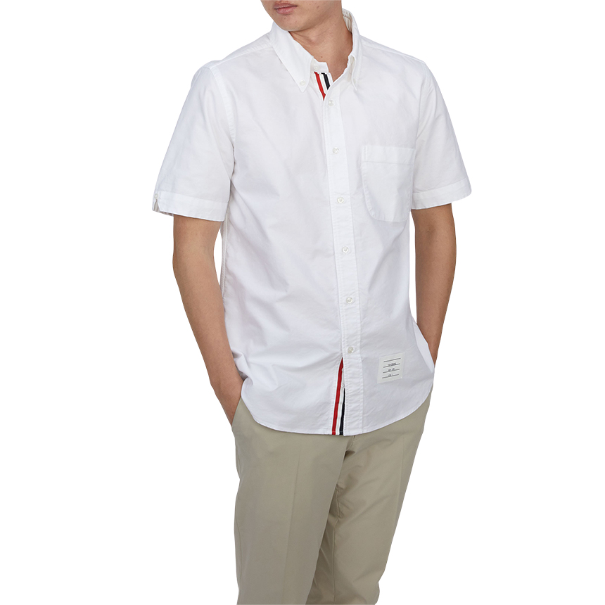 톰브라운(THOM BROWNE) 남성 반팔 셔츠 MWS239E F0313 100