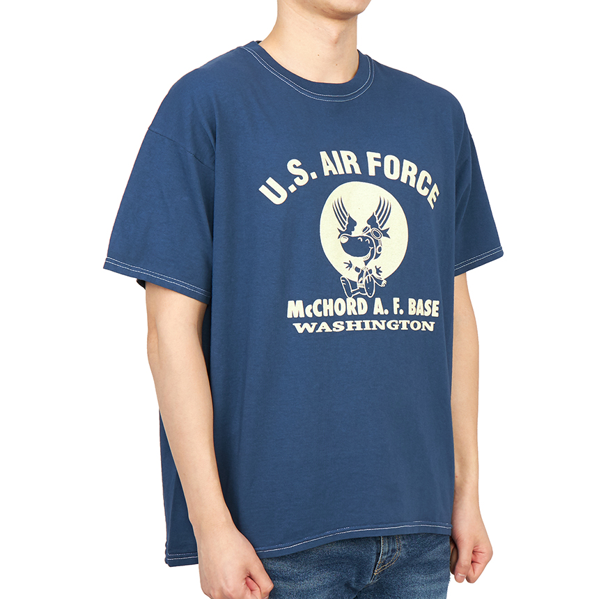 와일드동키(WILD DONKEY) 공용 반팔티셔츠 T AIR FORCES DYED NAVY BLUE