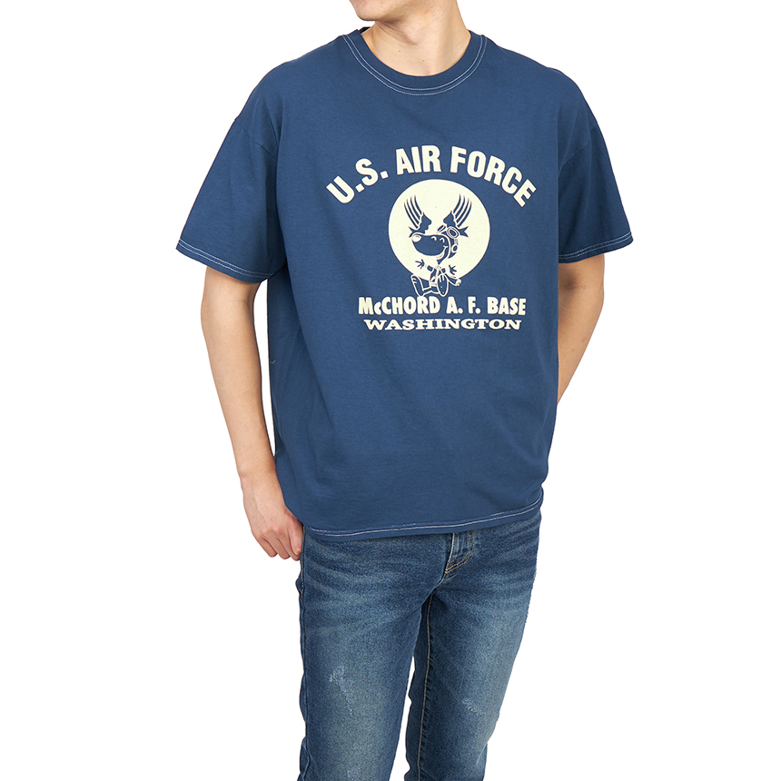 와일드동키(WILD DONKEY) 공용 반팔티셔츠 T AIR FORCES DYED NAVY BLUE