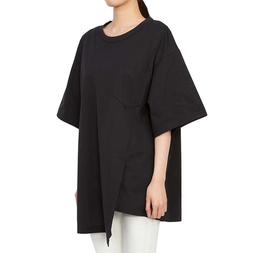 요지야마모토(YOHJI YAMAMOTO) Y-3 프리미엄 여자 크루넥 반팔티셔츠 루즈핏 H44796 BLACK